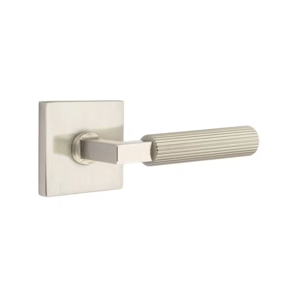 Emtek Straight Knurled Lever with Square Rosette