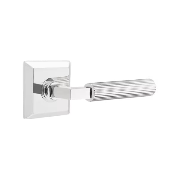 Emtek Straight Knurled Lever with Quincy Rosette