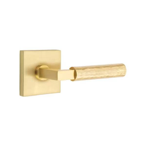 Emtek Hammered Lever with Square Rosette - L-Square