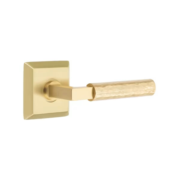 Emtek Hammered Lever with Quincy Rosette - L-Square