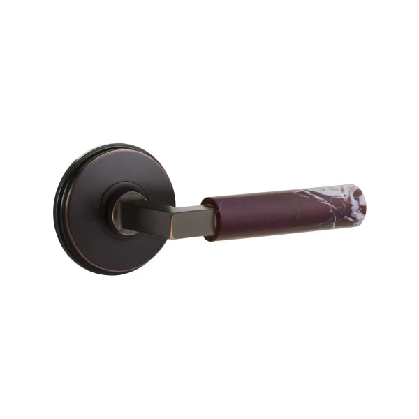 Emtek Rosso Levanto Marble Lever with Watford Rosette