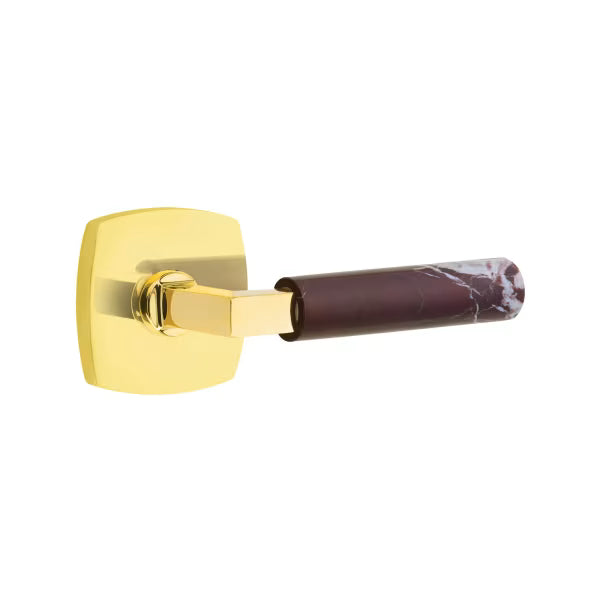 Emtek Rosso Levanto Marble Lever with Urban Modern Rosette