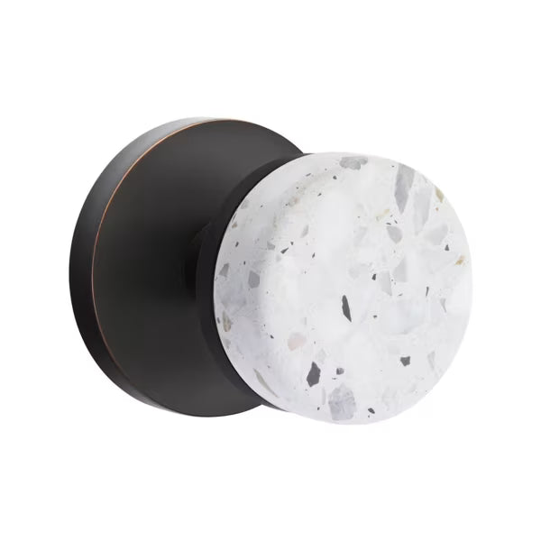 Emtek Conical Terrazzo Knob with Disk Rosette