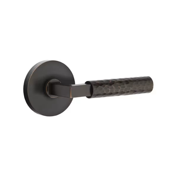 Emtek Hammered Lever with Disk Rosette - L-Square