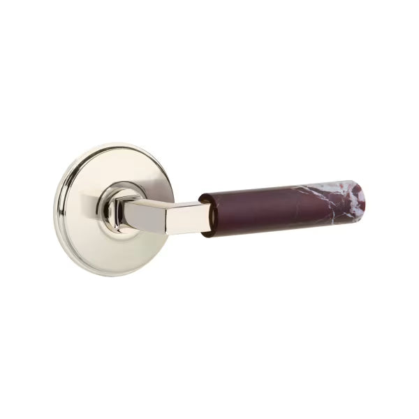 Emtek Rosso Levanto Marble Lever with Watford Rosette