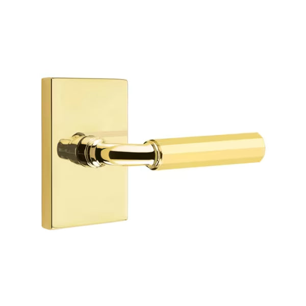 Emtek Hammered Lever with Modern Rectangular Rosette - R-Bar