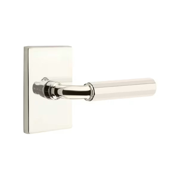 Emtek Hammered Lever with Modern Rectangular Rosette - R-Bar