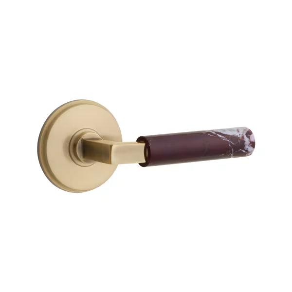 Emtek Rosso Levanto Marble Lever with Watford Rosette