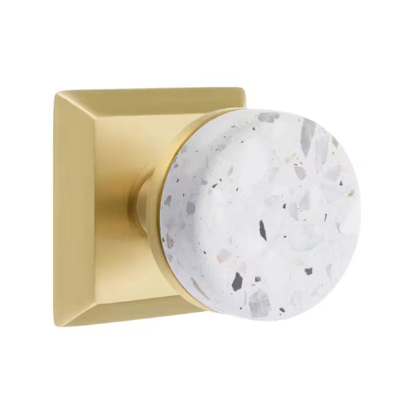 Emtek Conical Terrazzo Knob with Quincy Rosette