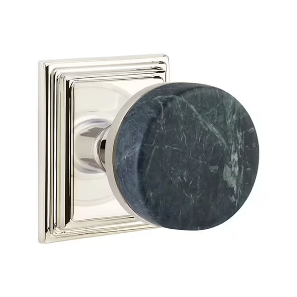 Emtek Conical Green Marble Knob with Wilshire Rosette