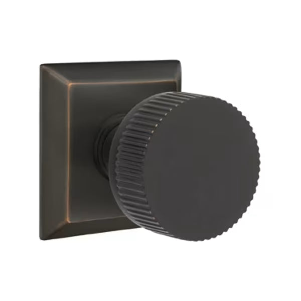 Emtek Conical Straight Knurled Knob Quincy Rosette