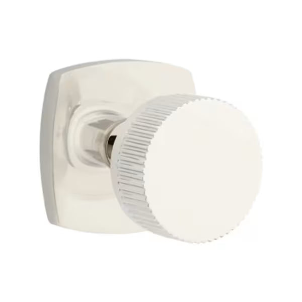 Emtek Conical Straight Knurled Knob Urban Modern Rosette