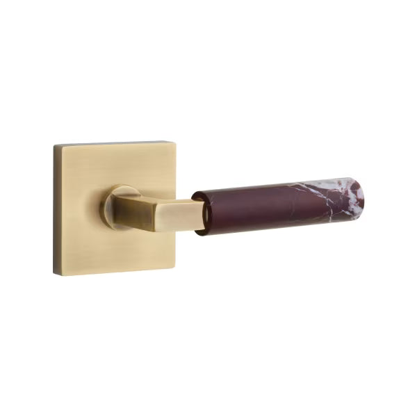 Emtek Rosso Levanto Marble Lever with Square Rosette