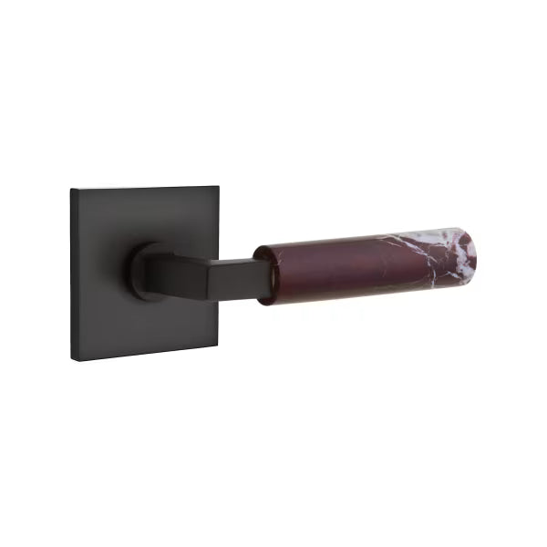 Emtek Rosso Levanto Marble Lever with Square Rosette