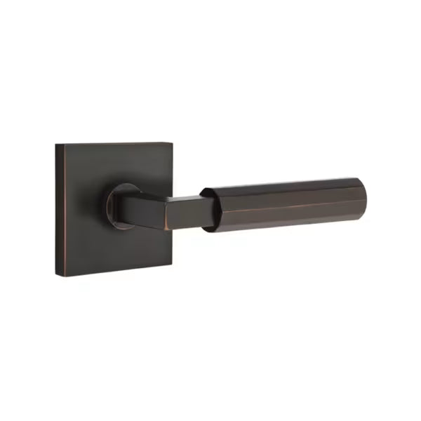 Emtek Faceted Lever with Square Rosette - L-Square