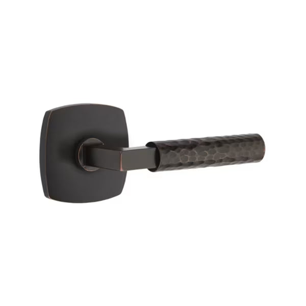 Emtek Hammered Lever with Urban Modern Rosette - L-Square