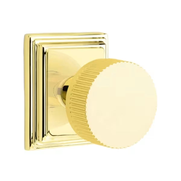 Emtek Conical Straight Knurled Knob Wilshire Rosette