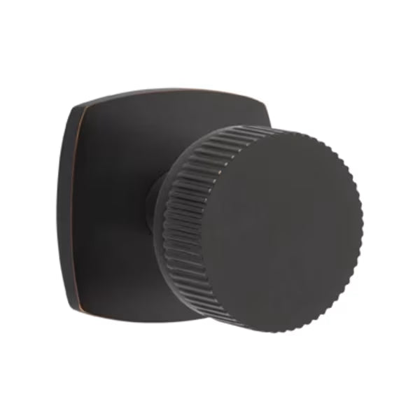 Emtek Conical Straight Knurled Knob Urban Modern Rosette
