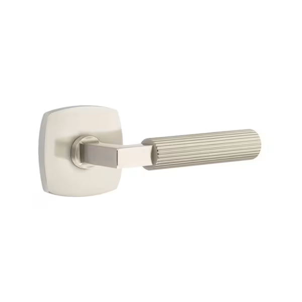 Emtek Straight Knurled Lever with Urban Modern Rosette