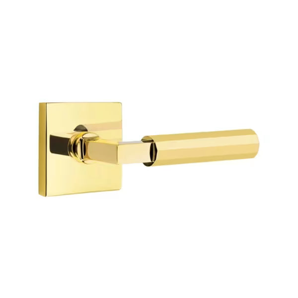 Emtek Faceted Lever with Square Rosette - L-Square