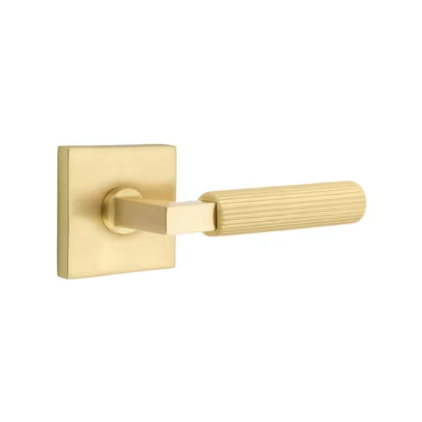 Emtek Straight Knurled Lever with Square Rosette
