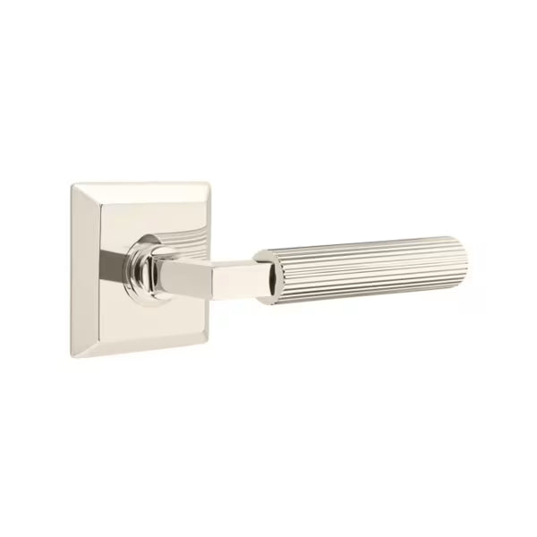 Emtek Straight Knurled Lever with Quincy Rosette