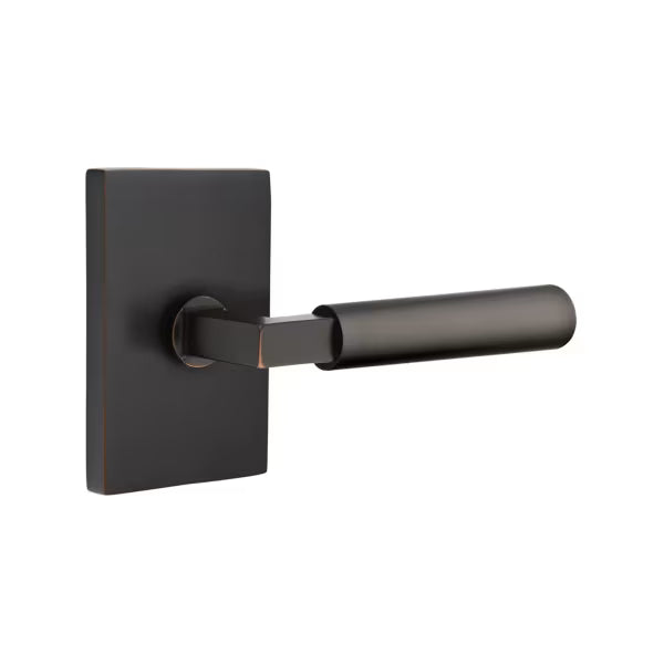 Emtek Smooth Lever with Modern Rectangular Rosette