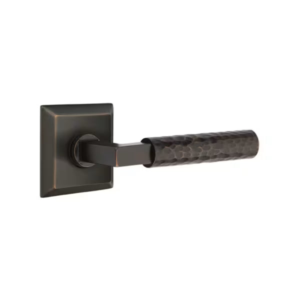Emtek Hammered Lever with Quincy Rosette - L-Square