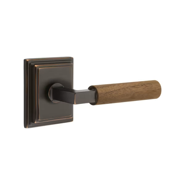 Emtek Dark Walnut Lever with Wilshire Rosette