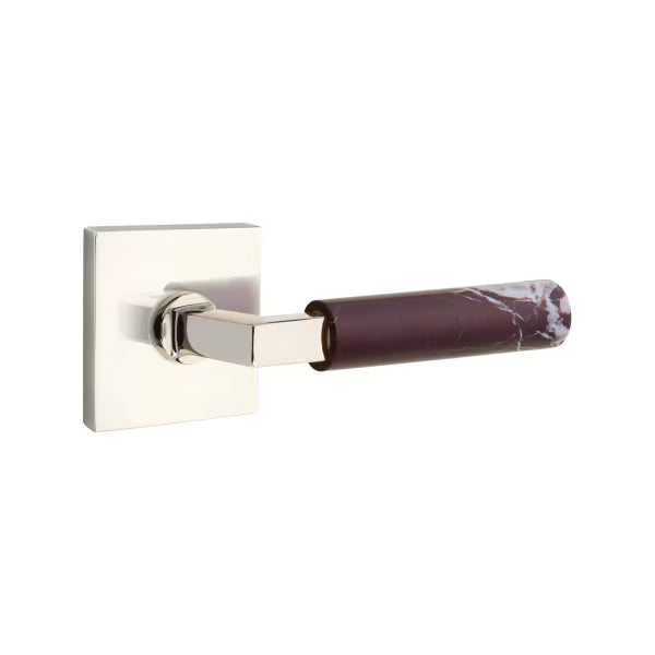 Emtek Rosso Levanto Marble Lever with Square Rosette