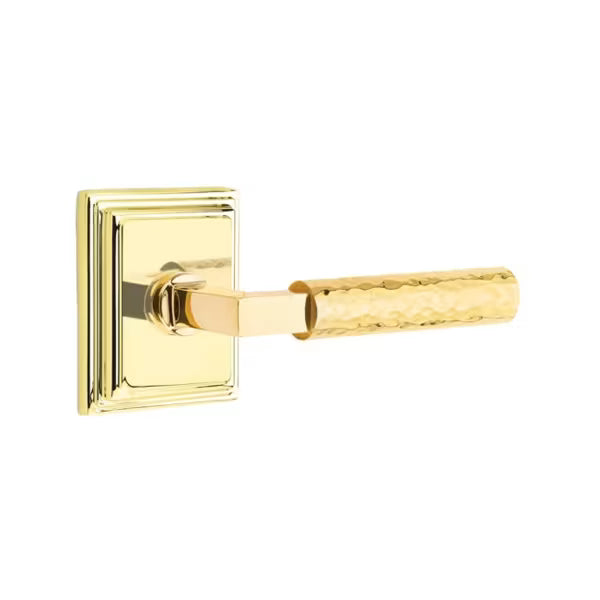 Emtek Hammered Lever with Wilshire Rosette - L-Square