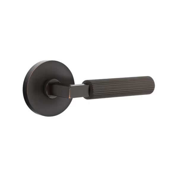 Emtek Straight Knurled Lever with Disk Rosette