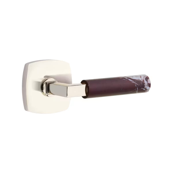 Emtek Rosso Levanto Marble Lever with Urban Modern Rosette