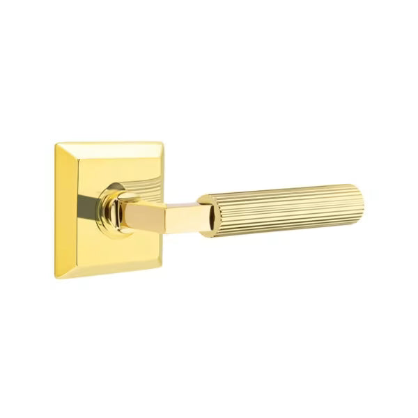 Emtek Straight Knurled Lever with Quincy Rosette