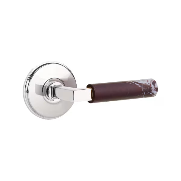 Emtek Rosso Levanto Marble Lever with Watford Rosette