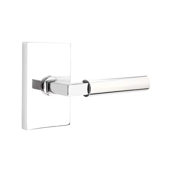 Emtek Smooth Lever with Modern Rectangular Rosette