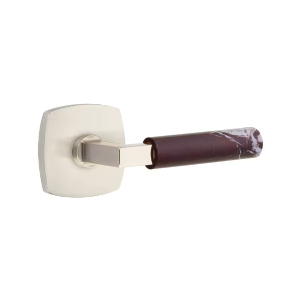 Emtek Rosso Levanto Marble Lever with Urban Modern Rosette