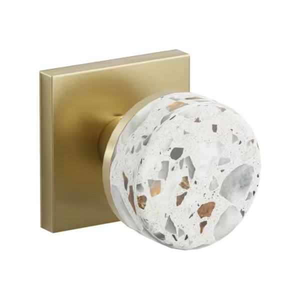 Emtek Conical Terrazzo Knob with Square Rosette