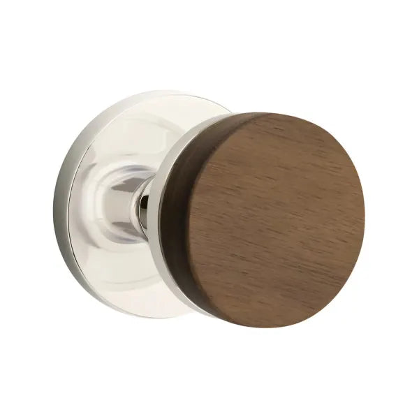 Emtek Conical Dark Walnut Knob with Disk Rosette
