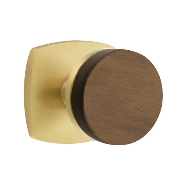 Emtek Conical Dark Walnut Knob with Urban Modern Rosette