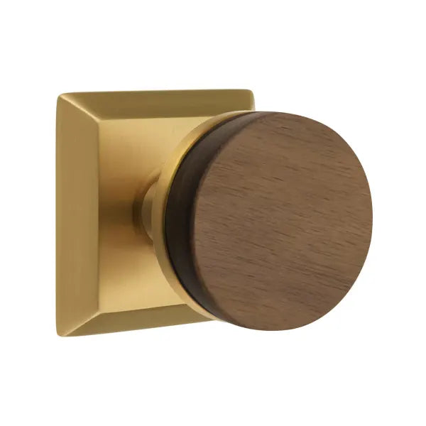 Emtek Conical Dark Walnut Knob with Quincy Rosette
