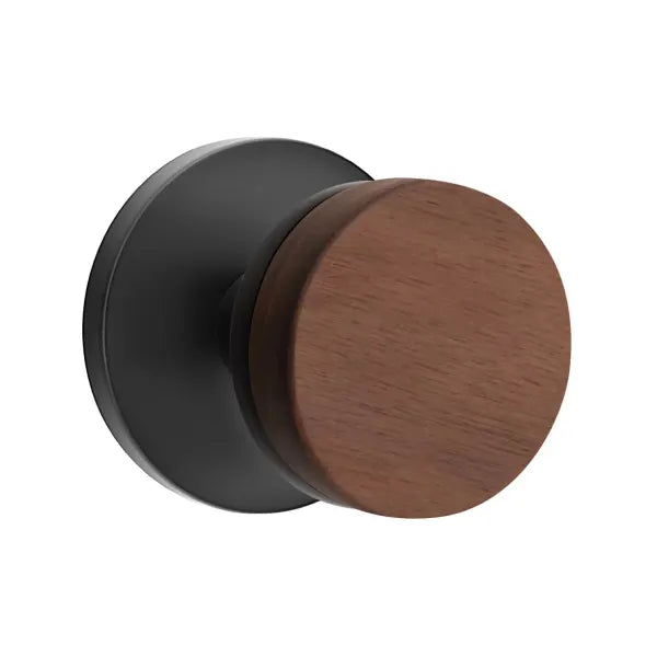 Emtek Conical Dark Walnut Knob with Disk Rosette