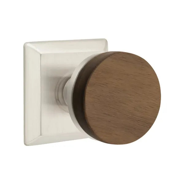 Emtek Conical Dark Walnut Knob with Quincy Rosette