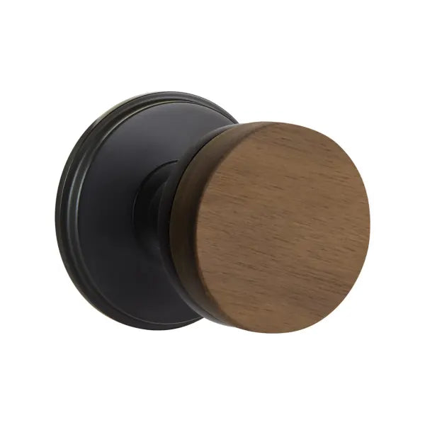Emtek Conical Dark Walnut Knob with Watford Rosette
