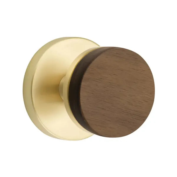 Emtek Conical Dark Walnut Knob with Disk Rosette