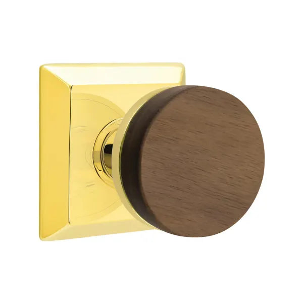 Emtek Conical Dark Walnut Knob with Quincy Rosette