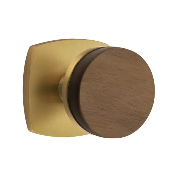Emtek Conical Dark Walnut Knob with Urban Modern Rosette