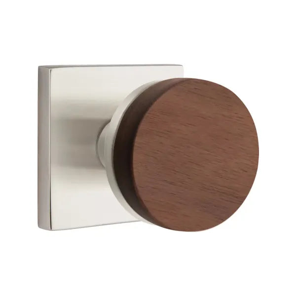 Emtek Conical Dark Walnut Knob with Square Rosette