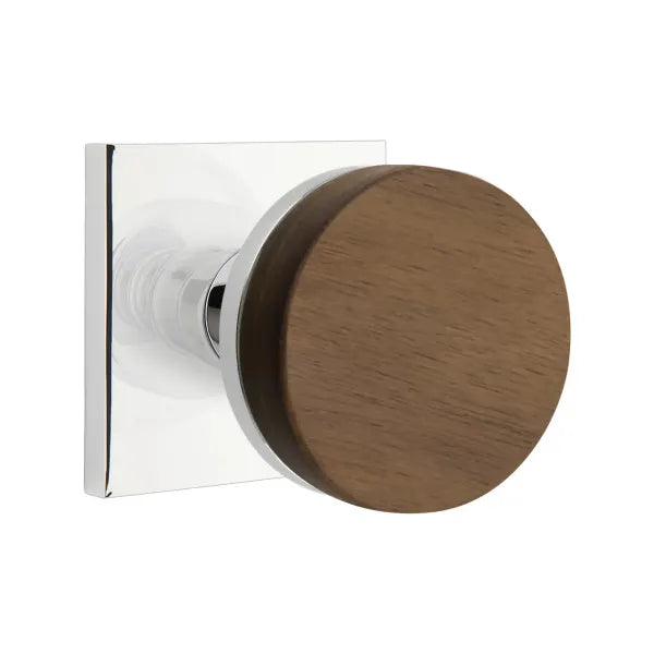 Emtek Conical Dark Walnut Knob with Square Rosette
