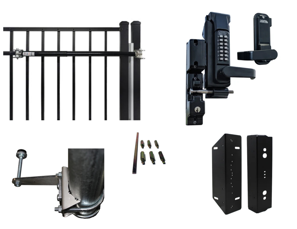 Lockey SUMO™ GL2 x TB Surface Mount Lock, Hydrolic Door Closer & Gate Stop Kit for Gates Up to 5 Inches Thick